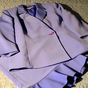 2 piece suit with ruffled skirt/1 button jacket